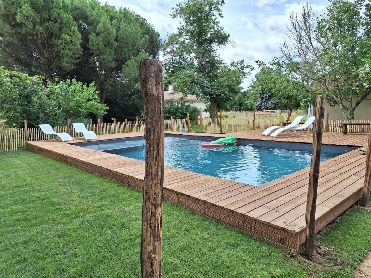 La Pinede Du Cheou, Piscine, Logement Independant, Parking, Draps, Wifi Fibre Mimizan Esterno foto